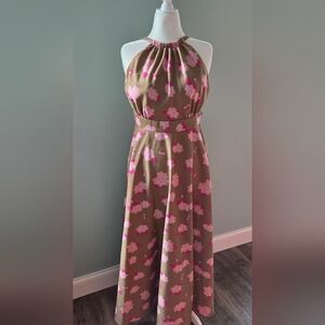 Vintage 70s Elegant Cocktail Floor Length Dress Union Made In The USA Size 10